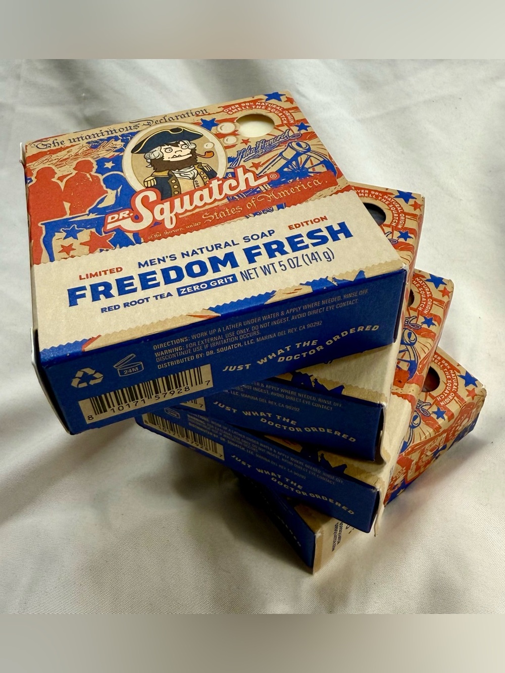 Dr. Squatch Freedom Fresh Men’s Bar Soap Boardwalk Breeze 5 oz Multipack